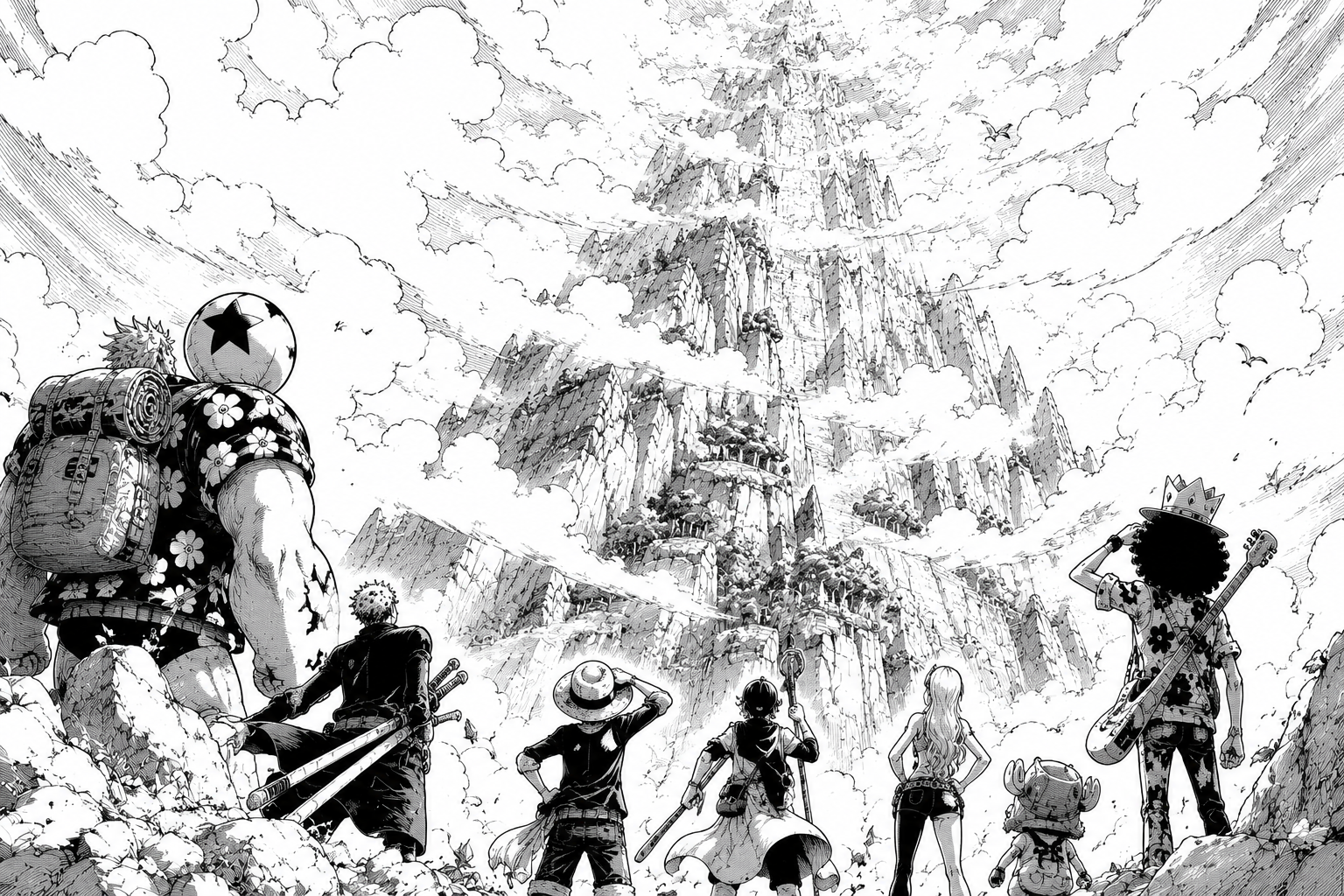 Illustration encrée d'un soulevé de terre chargé, contraste élevé, trame manga